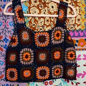 NWT BOOHOO Multicolor Crochet Top